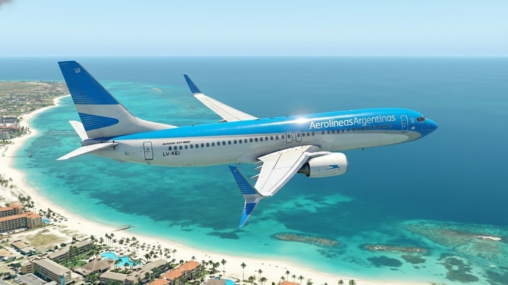 Aerolineas Argentina volando a Aruba
